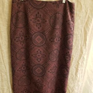 Beaded tapestry skirt with fringe hem